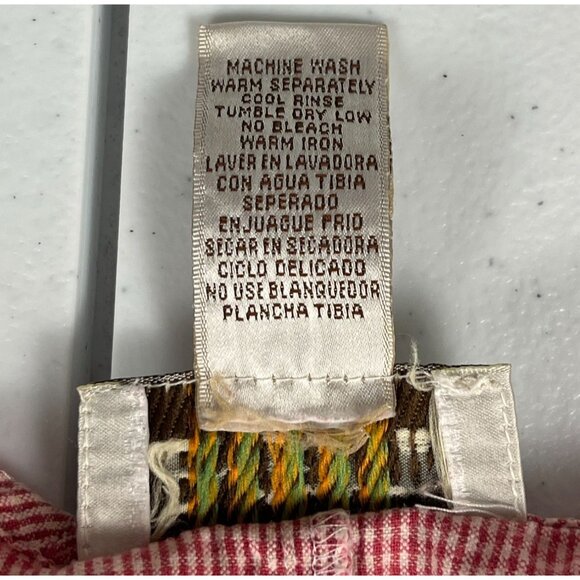 Vintage Clementine Plaid Blouse Women XL Red White Button Up Floral Embroidered - Picture 4 of 7